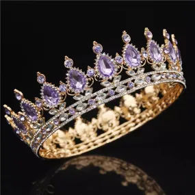Bling Bridal purple Peacock Crystal Tiara Wedding Crown