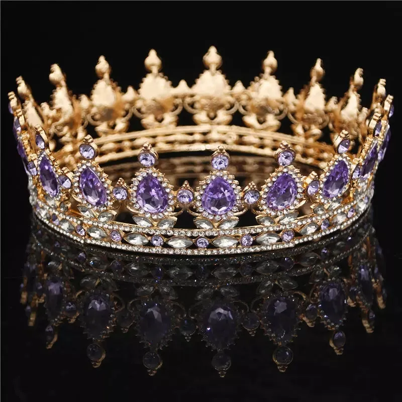 Bling Bridal purple Peacock Crystal Tiara Wedding Crown