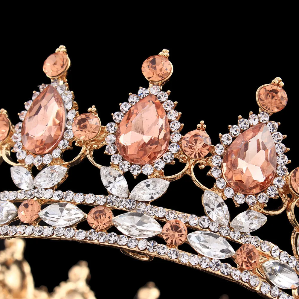 Bling Bridal purple Peacock Crystal Tiara Wedding Crown