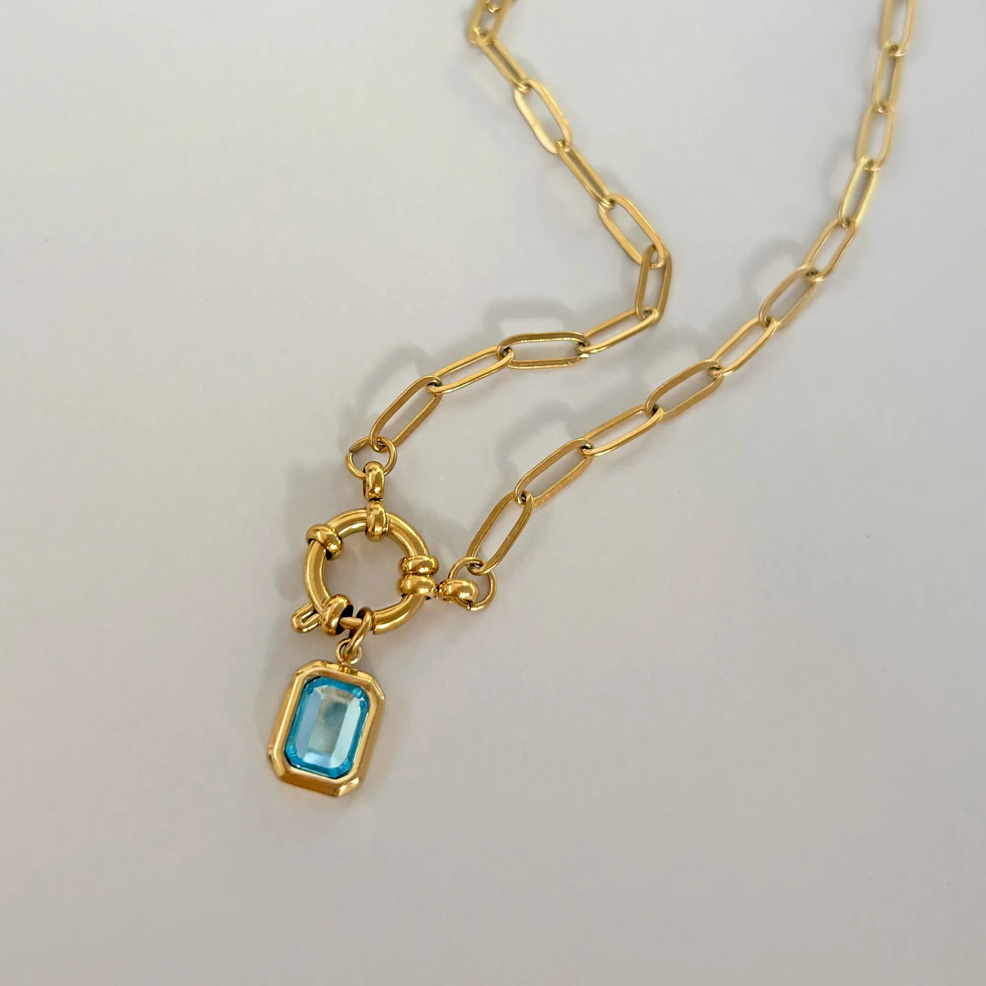 BLUE GEMSTONE PENDANT CHARM