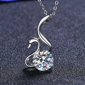 Breathtaking Moissanite Swan Diamond Necklace