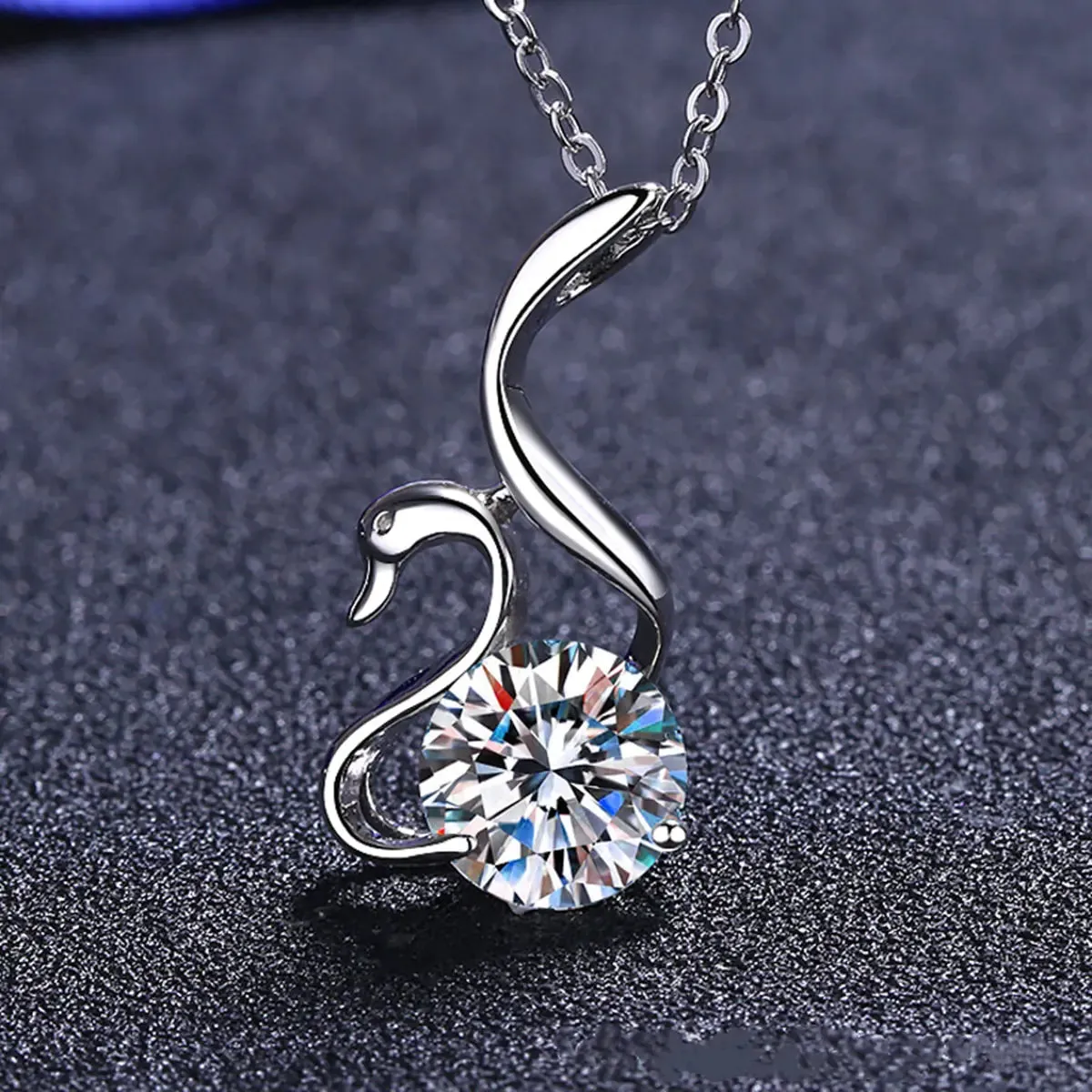 Breathtaking Moissanite Swan Diamond Necklace