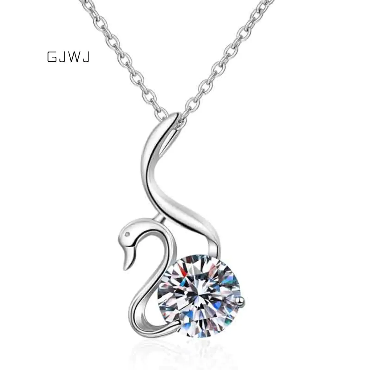 Breathtaking Moissanite Swan Diamond Necklace