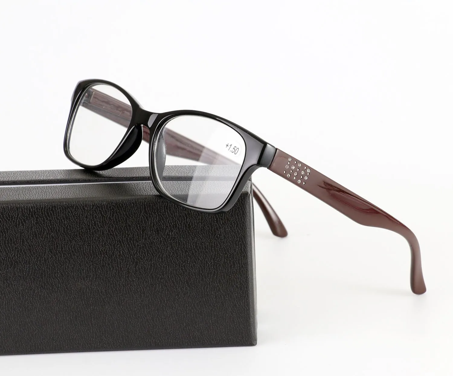 Brightzone Women's Full Rim Square Acetate Reading Glasses Q220