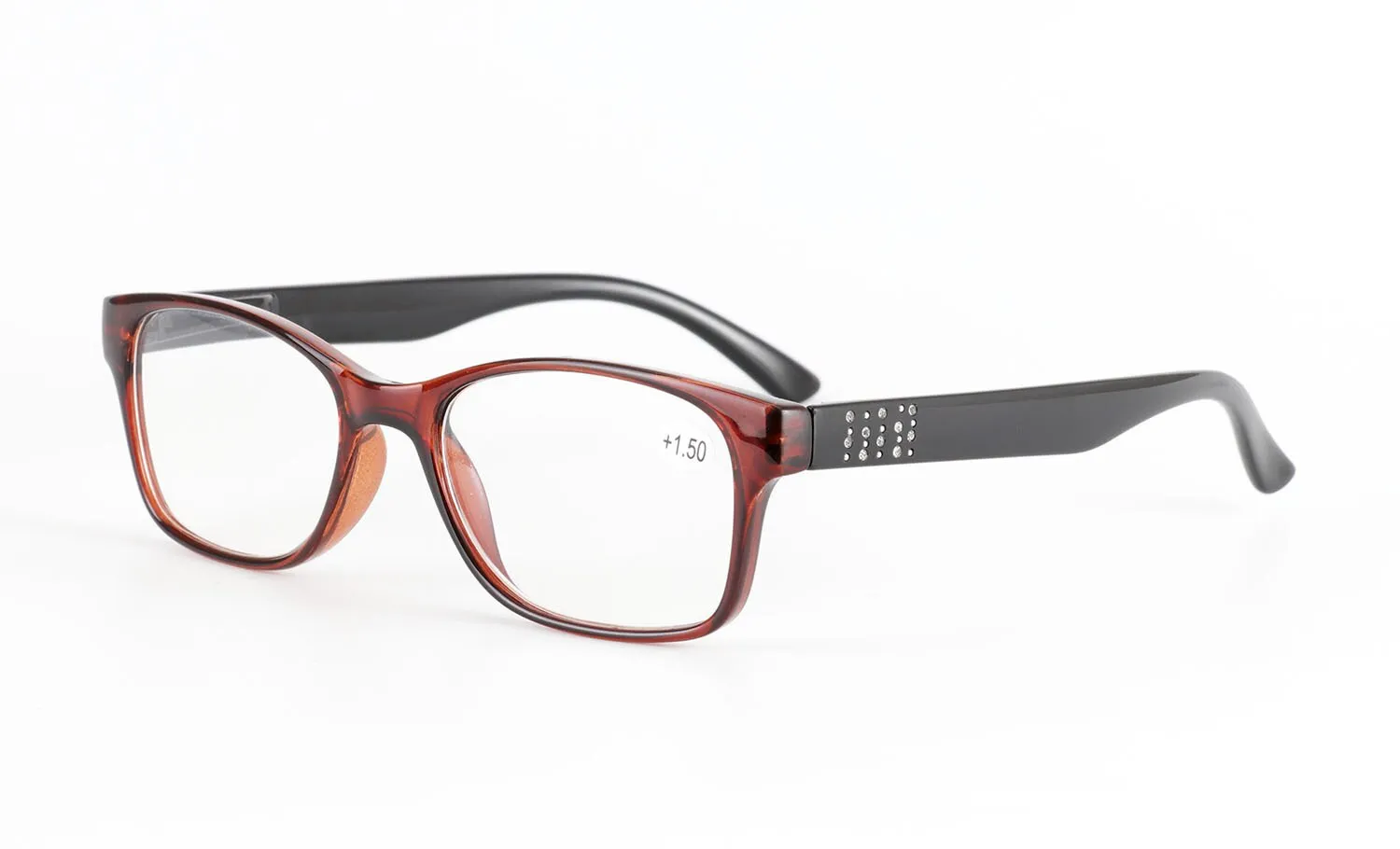 Brightzone Women's Full Rim Square Acetate Reading Glasses Q220