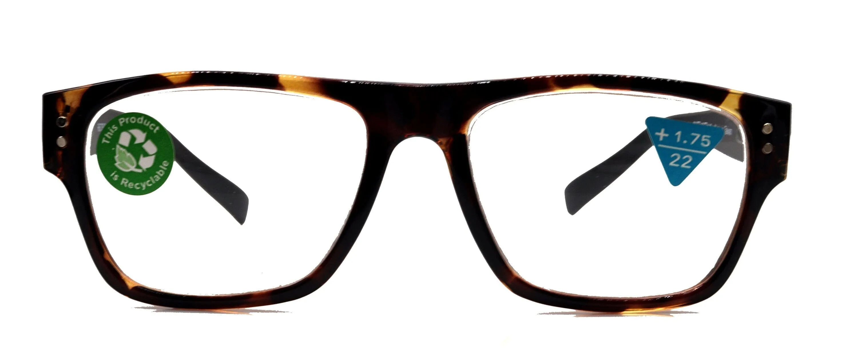 Brooklyn, (Premium) Reading Glasses, High End Reader  1.25... 3 Magnifying Eyeglasses (Tortoise Black, Brown) Square Frame. NY Fifth Avenue