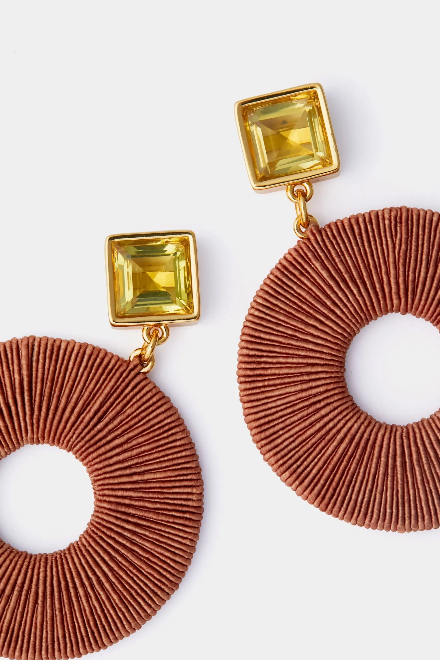 Brown Palmier Earrings