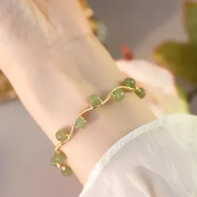 Buddhisttemple Natural Hetian Jade Bracelet Waves