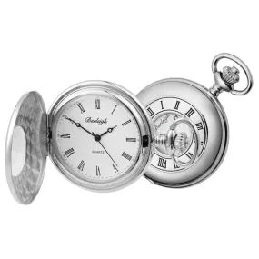 Budget Chrome Half Hunter Pocket Watch by Burleigh CHR1233