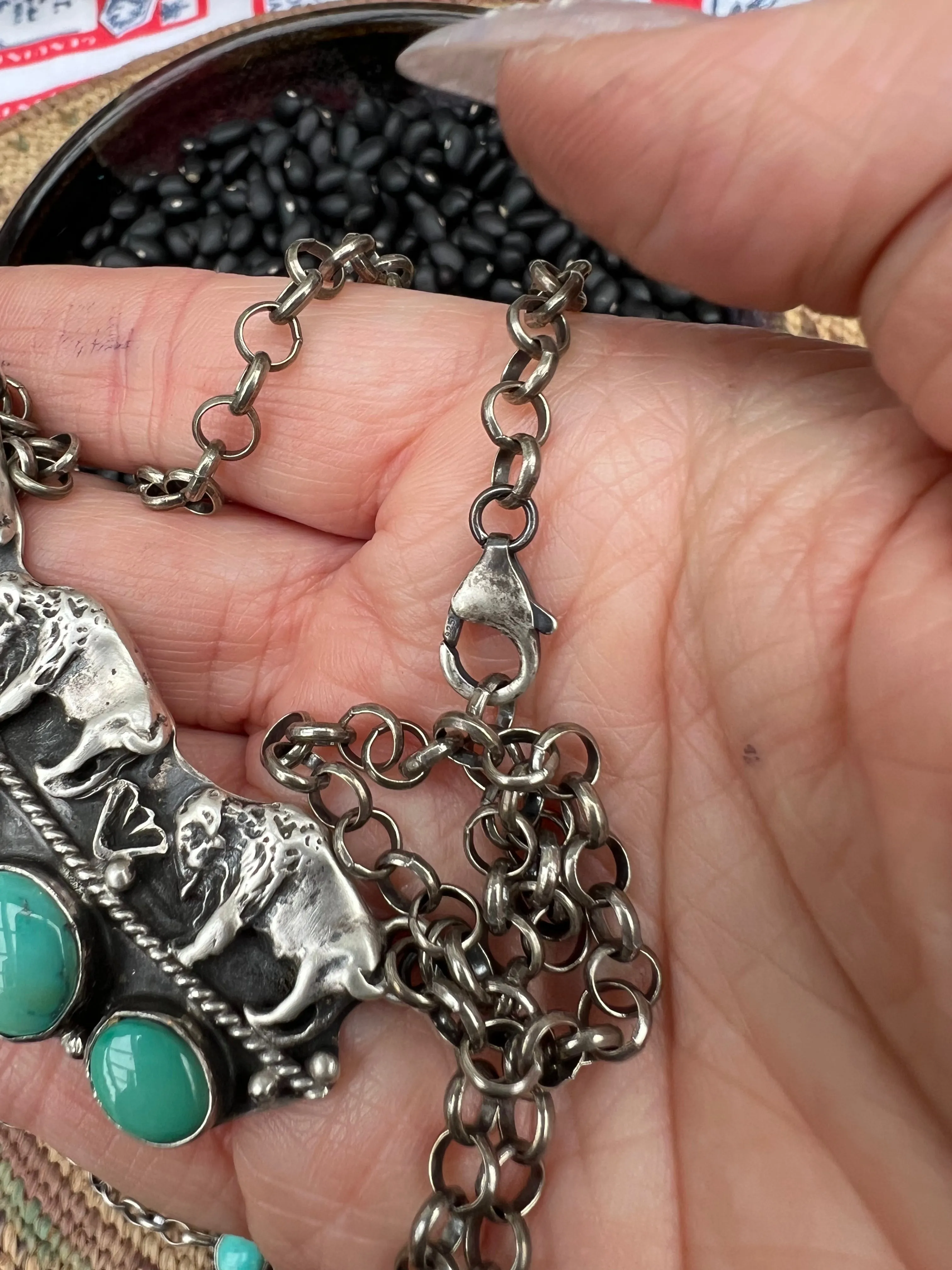 Buffalo Turquoise Bib Necklace
