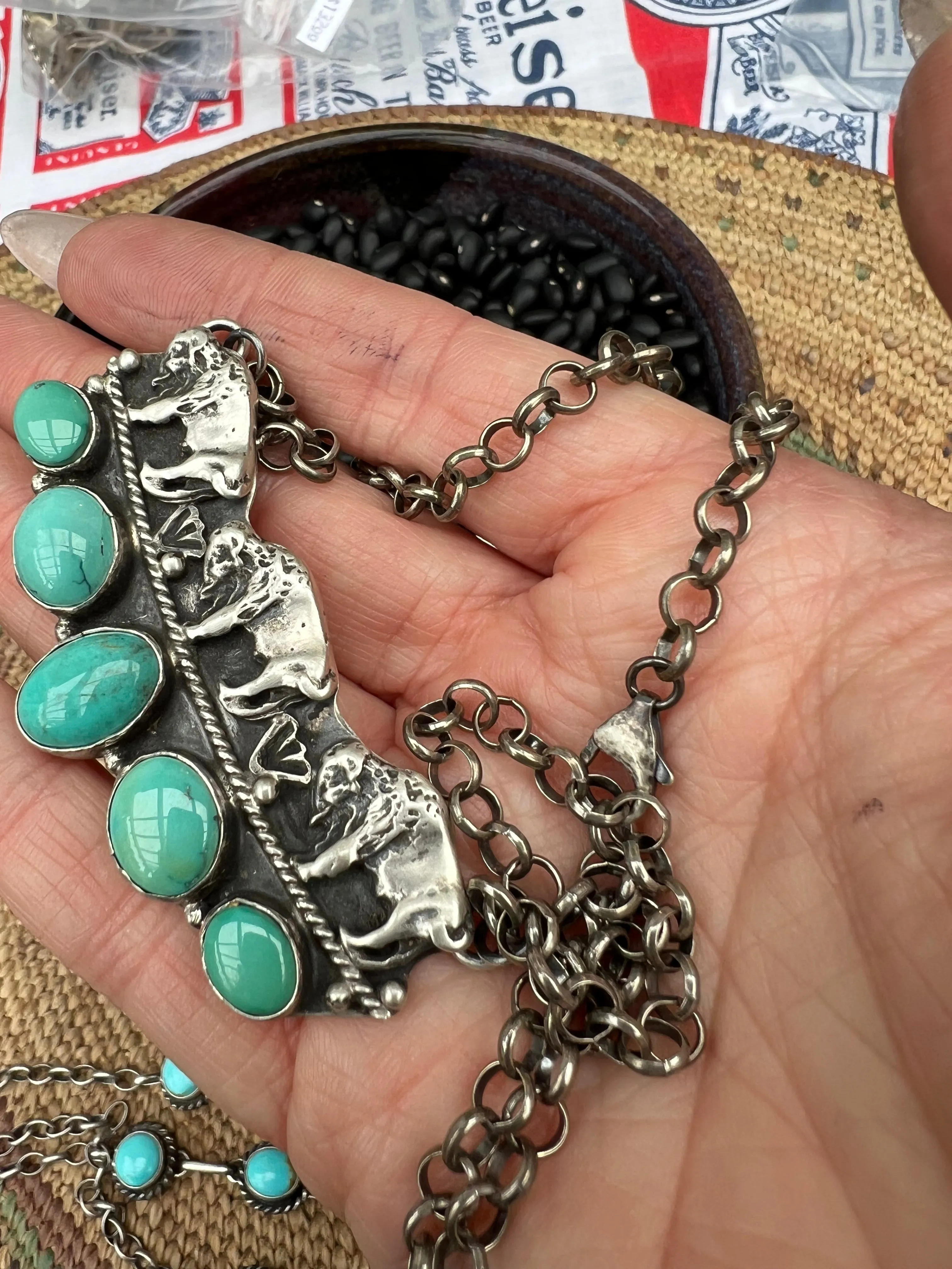 Buffalo Turquoise Bib Necklace