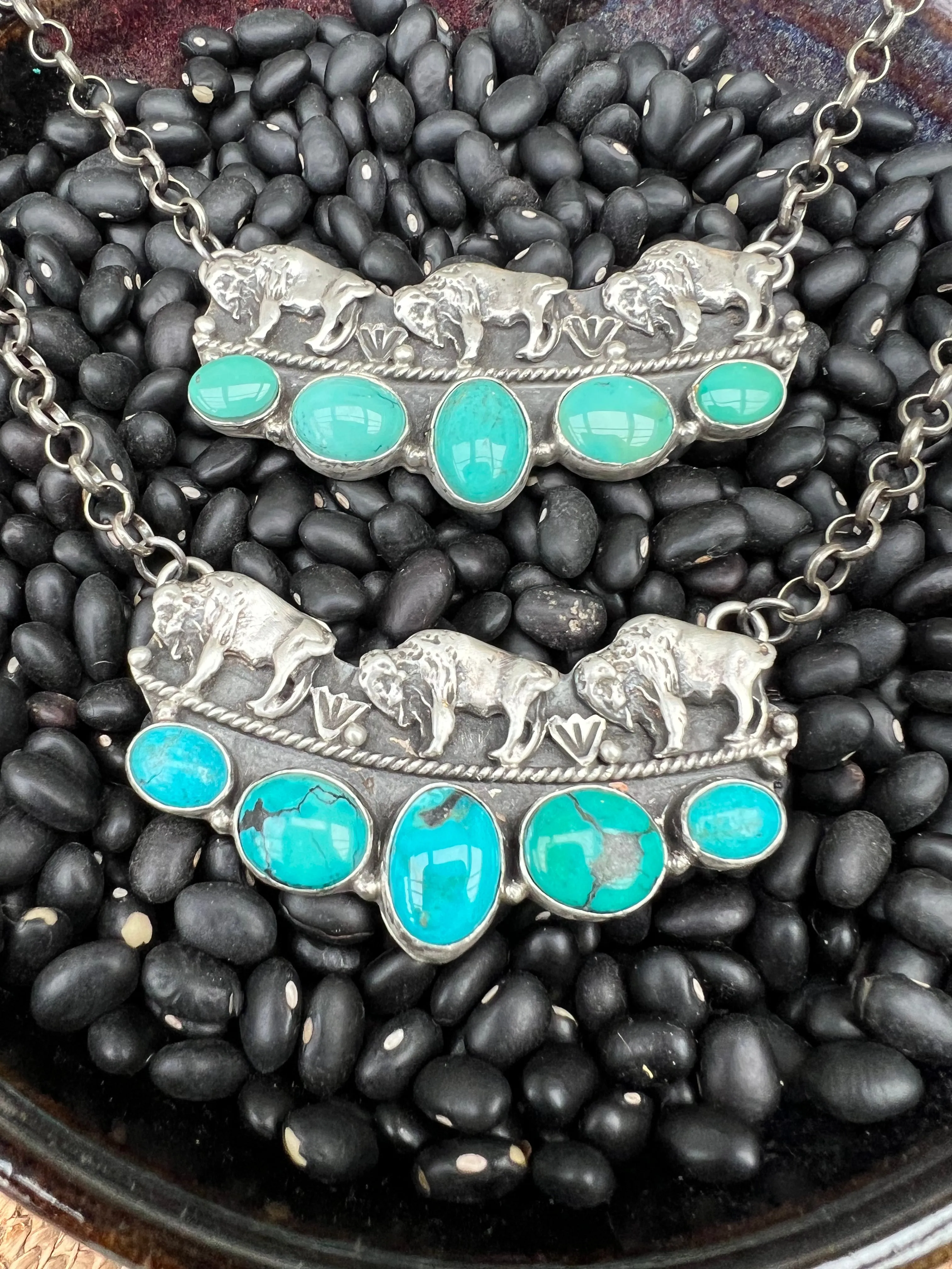 Buffalo Turquoise Bib Necklace
