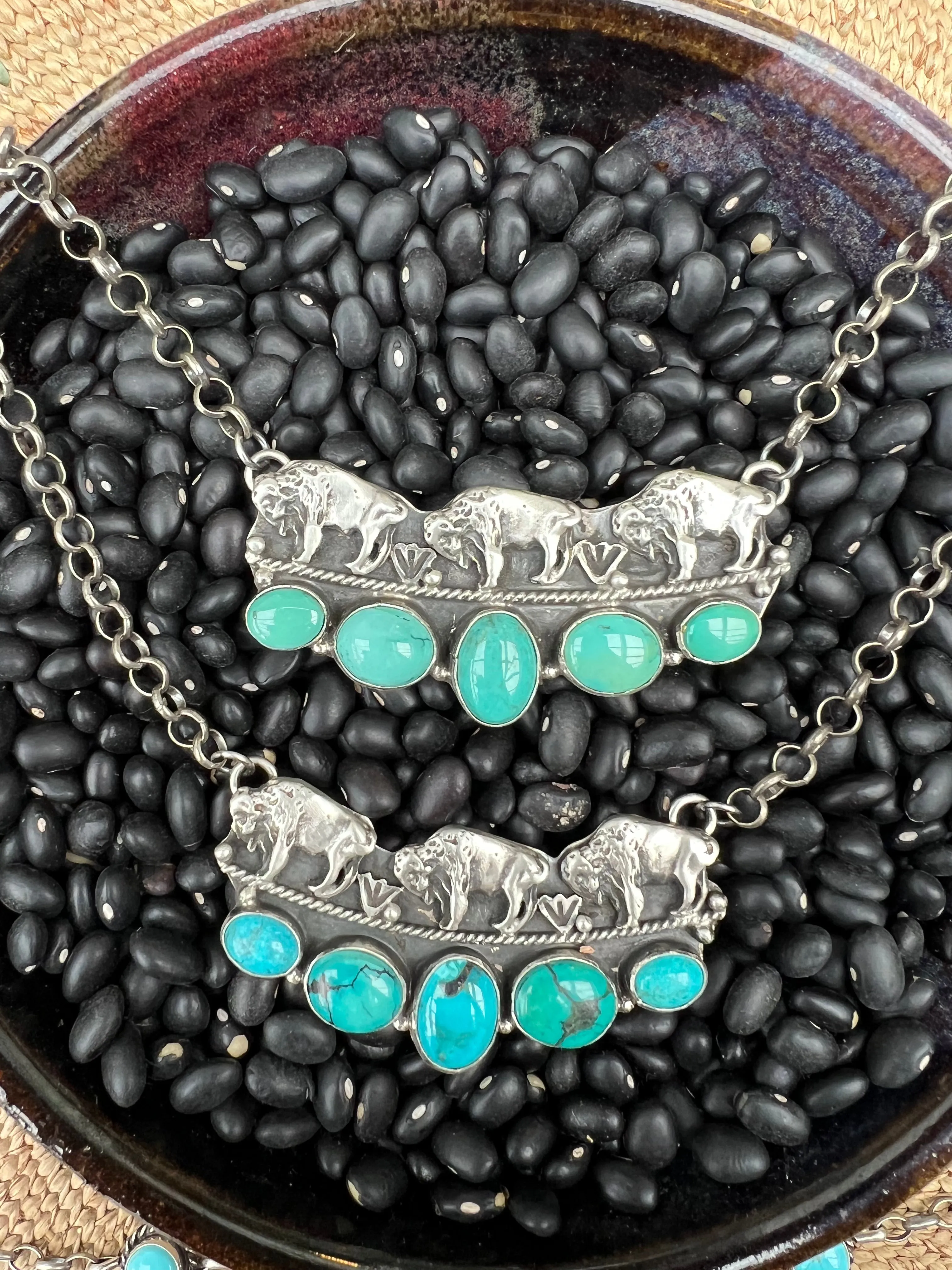Buffalo Turquoise Bib Necklace