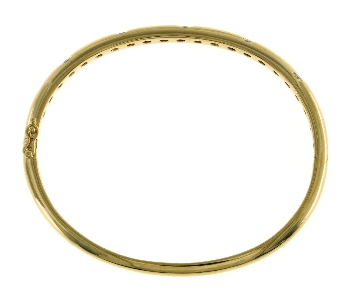 Burnish Set Diamond Station Bangle Bracelet