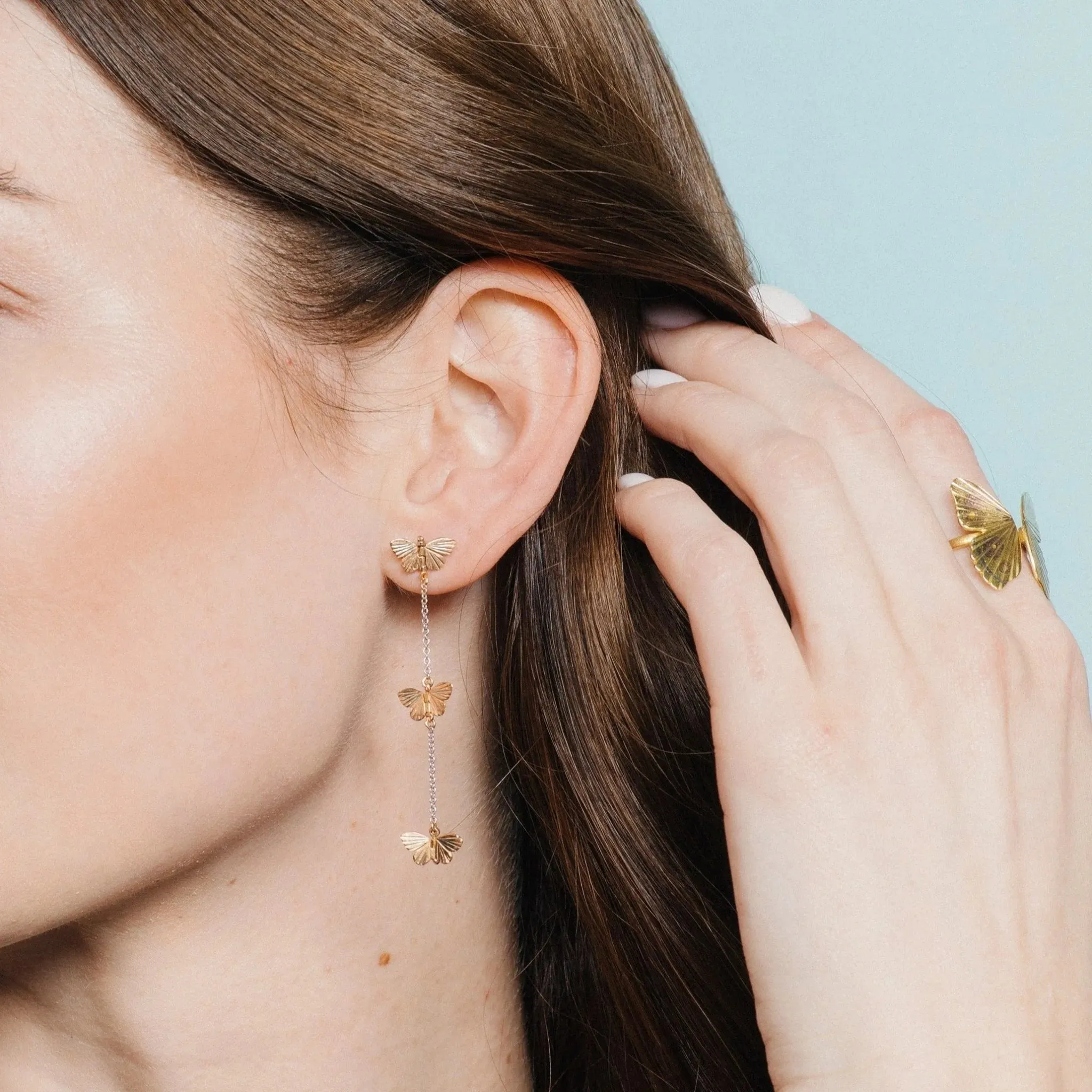 Butterfly Migration Chain Earrings