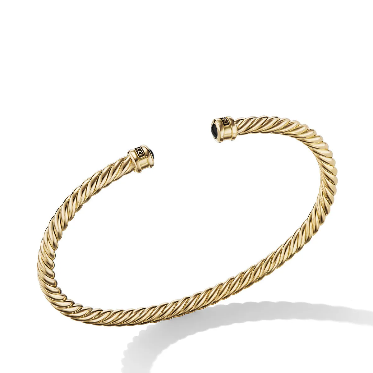 Cablespira Cuff Bracelet in 18K Yellow Gold with Black Onyx