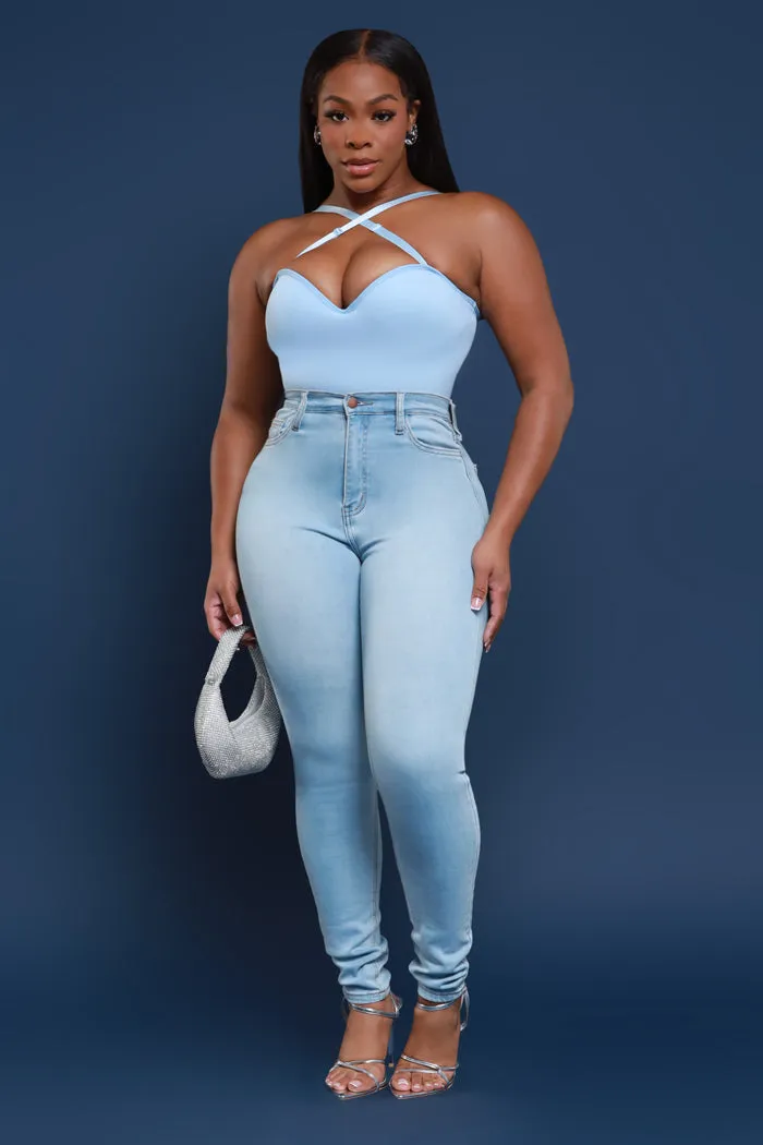Call Me Up High Rise Skinny Jeans - Light Wash