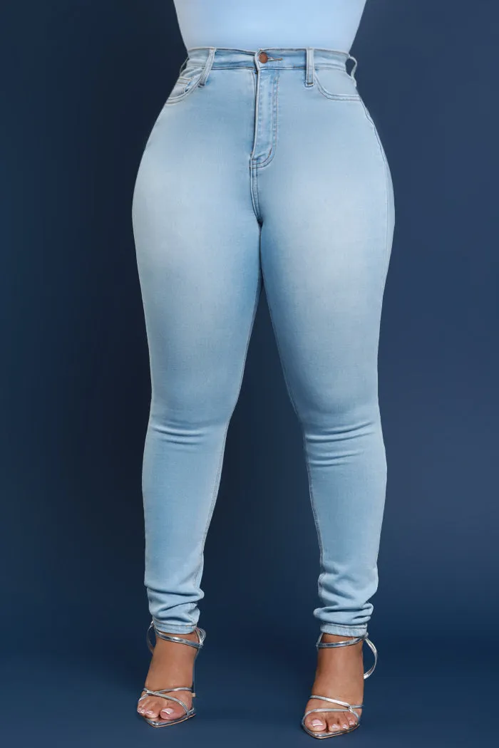 Call Me Up High Rise Skinny Jeans - Light Wash