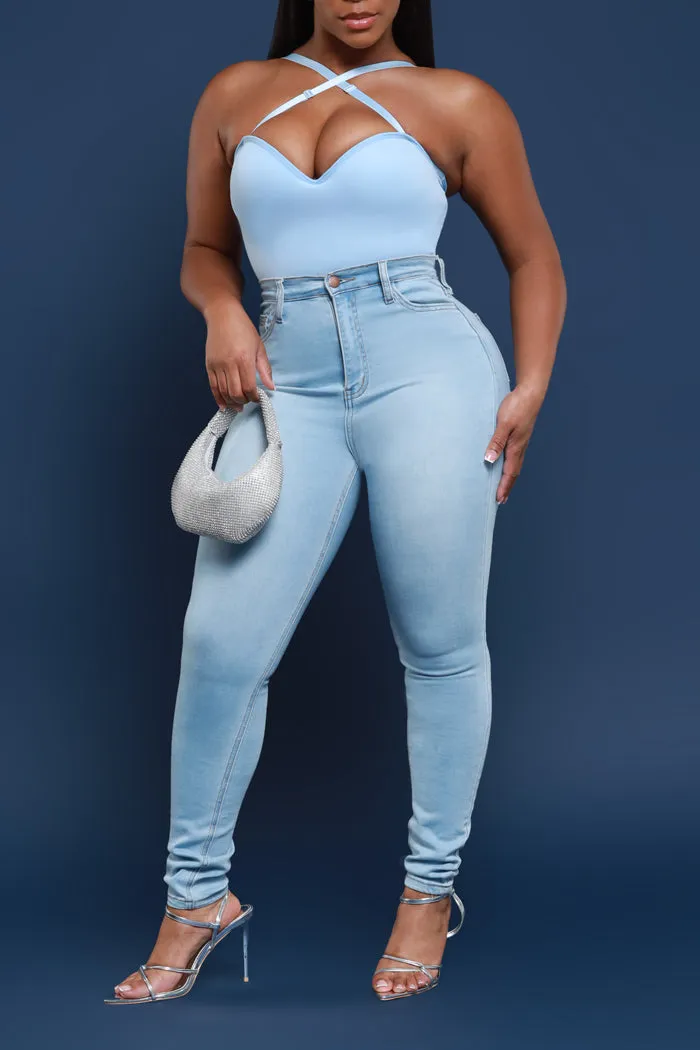 Call Me Up High Rise Skinny Jeans - Light Wash