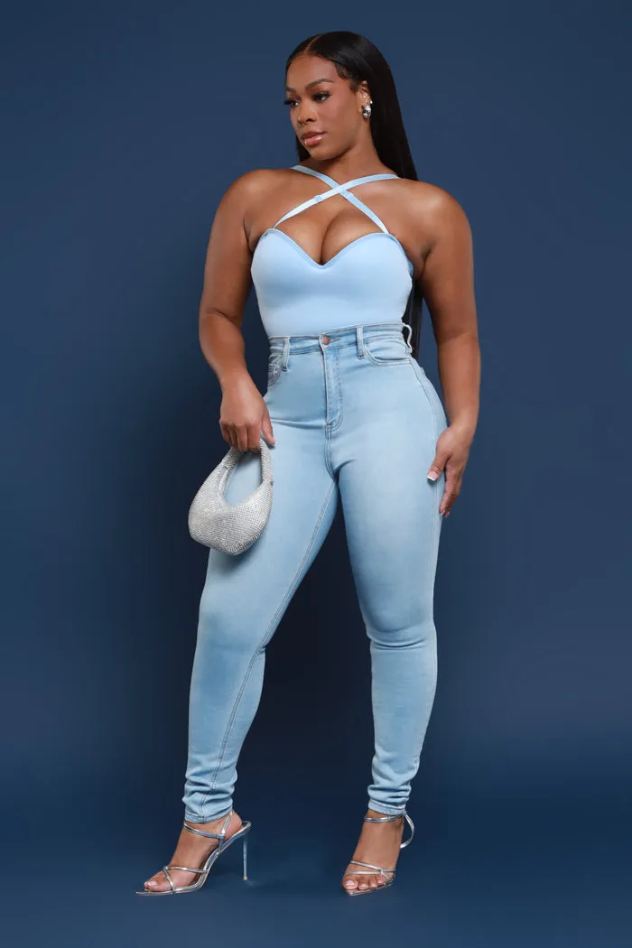 Call Me Up High Rise Skinny Jeans - Light Wash