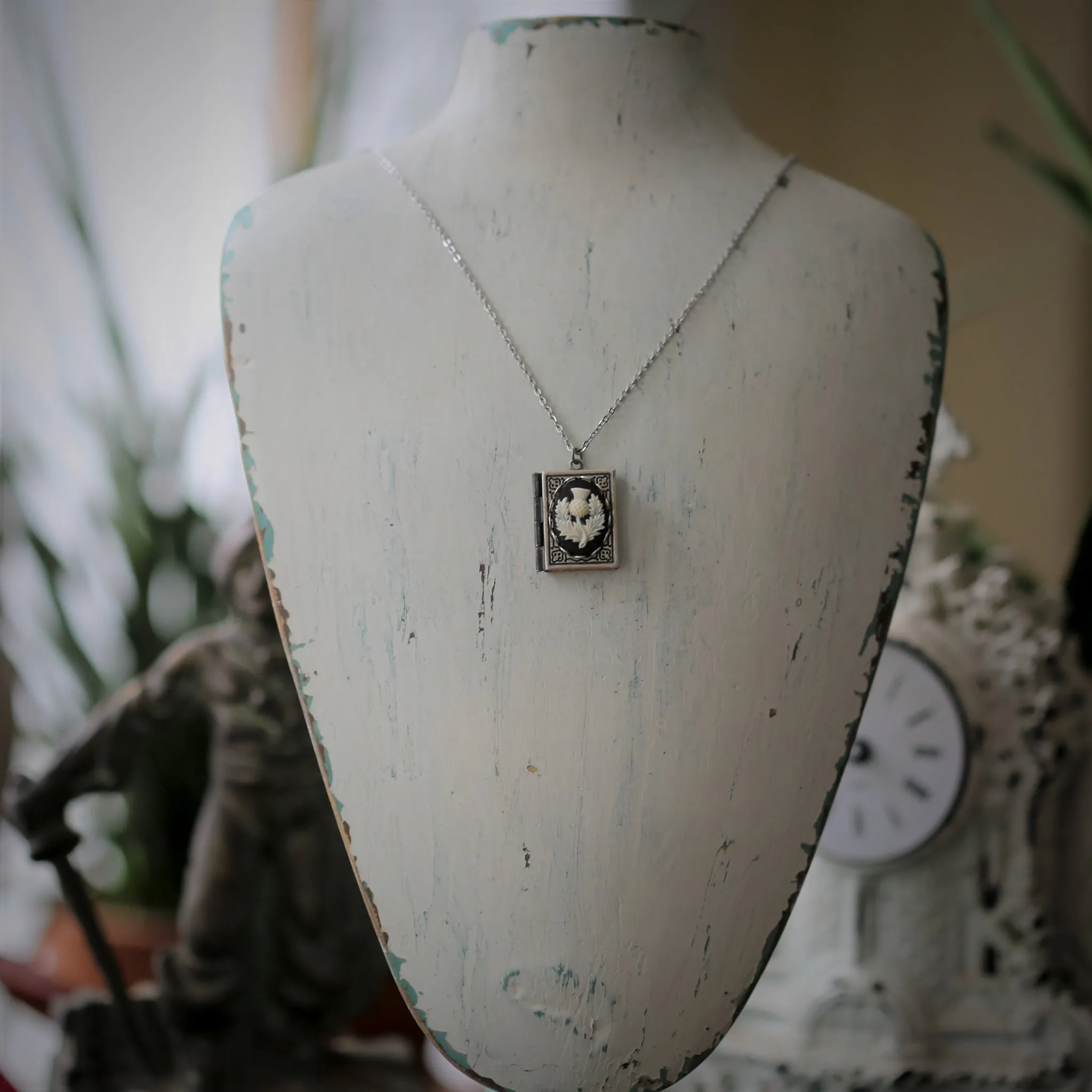 Cameo Book Locket - Bee, Angel, Thistle and Hummingbird