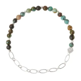Chain Bracelet African Turq/Silver