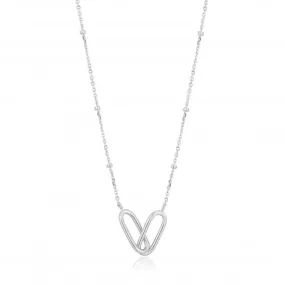 Chain Reaction Rhodium Beaded Chain Link Necklace N021-01H
