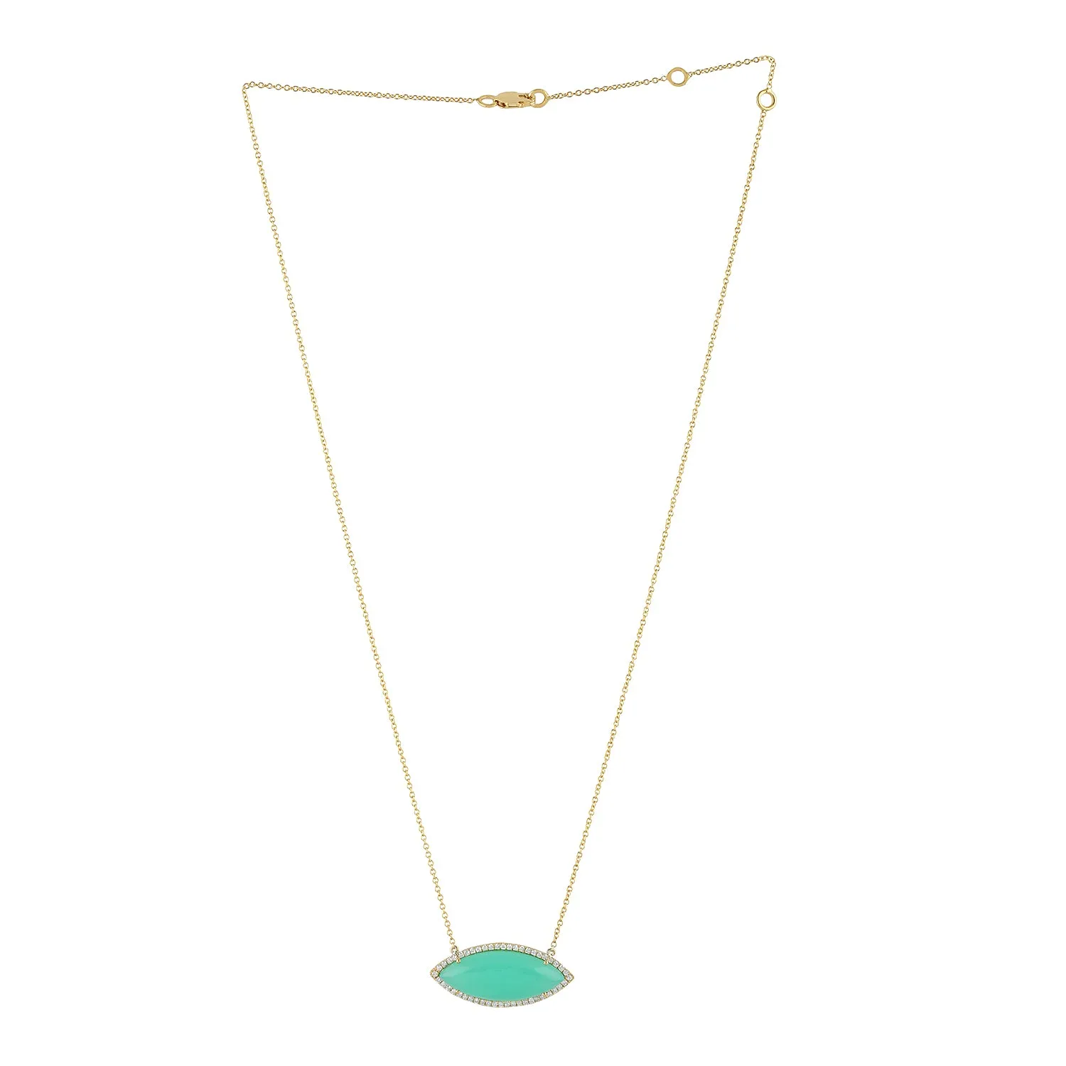 Chrysoprase Diamond Handmade 14k Yellow Gold Choker Necklace Gift On Sale