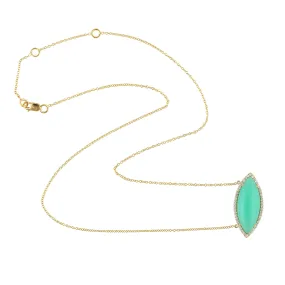 Chrysoprase Diamond Handmade 14k Yellow Gold Choker Necklace Gift On Sale