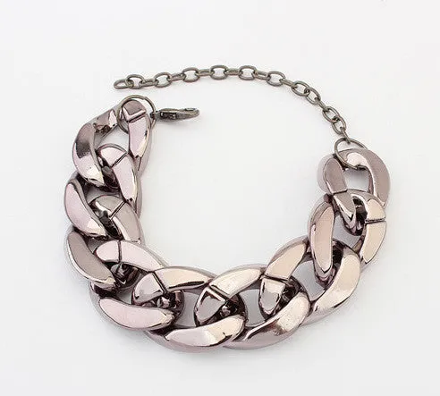 Classic 20MM Chain Link Bracelet Silver, Gold, Gun Black