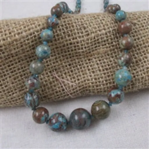 Classic Graduating Beaded Gemstone Necklace Rain Forest Jasper