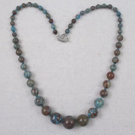 Classic Graduating Beaded Gemstone Necklace Rain Forest Jasper