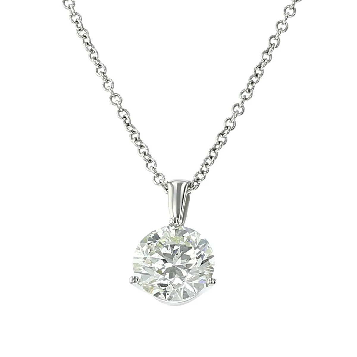 Classic Three-Prong Solitaire Diamond Pendant