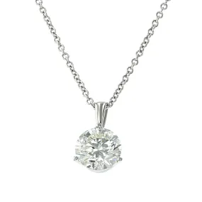 Classic Three-Prong Solitaire Diamond Pendant