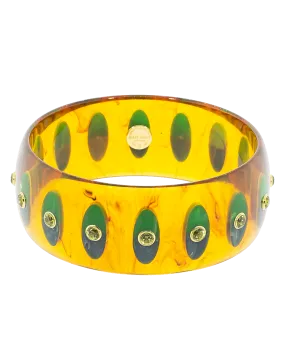 Clear Tortoise with Circles Bakelite Bangle