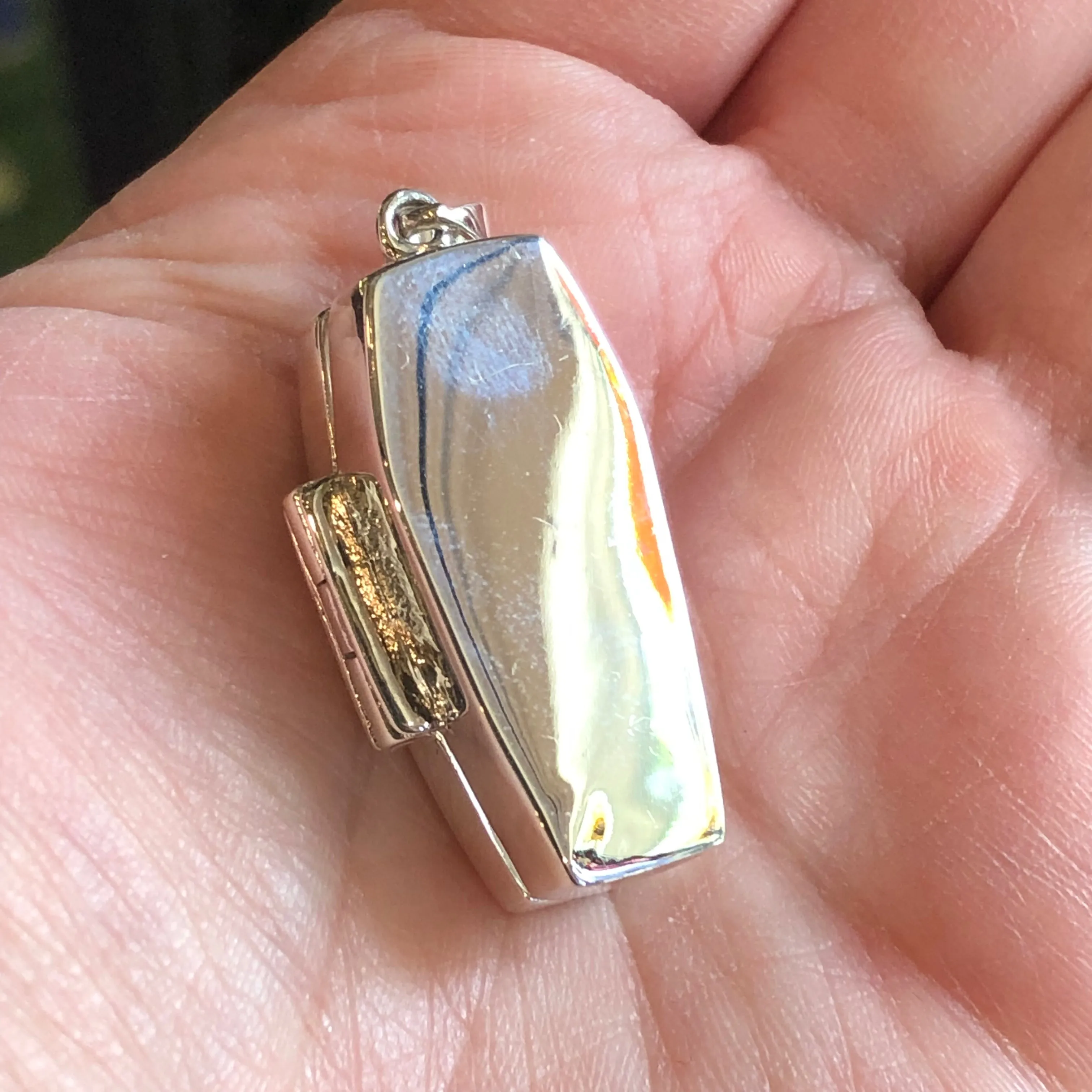 Coffin Locket Pendant - Sterling Silver - Poison