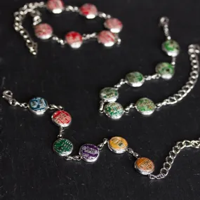 Colorful bracelet made with recycled circuit board, rainbow bracelet, unique jewelry