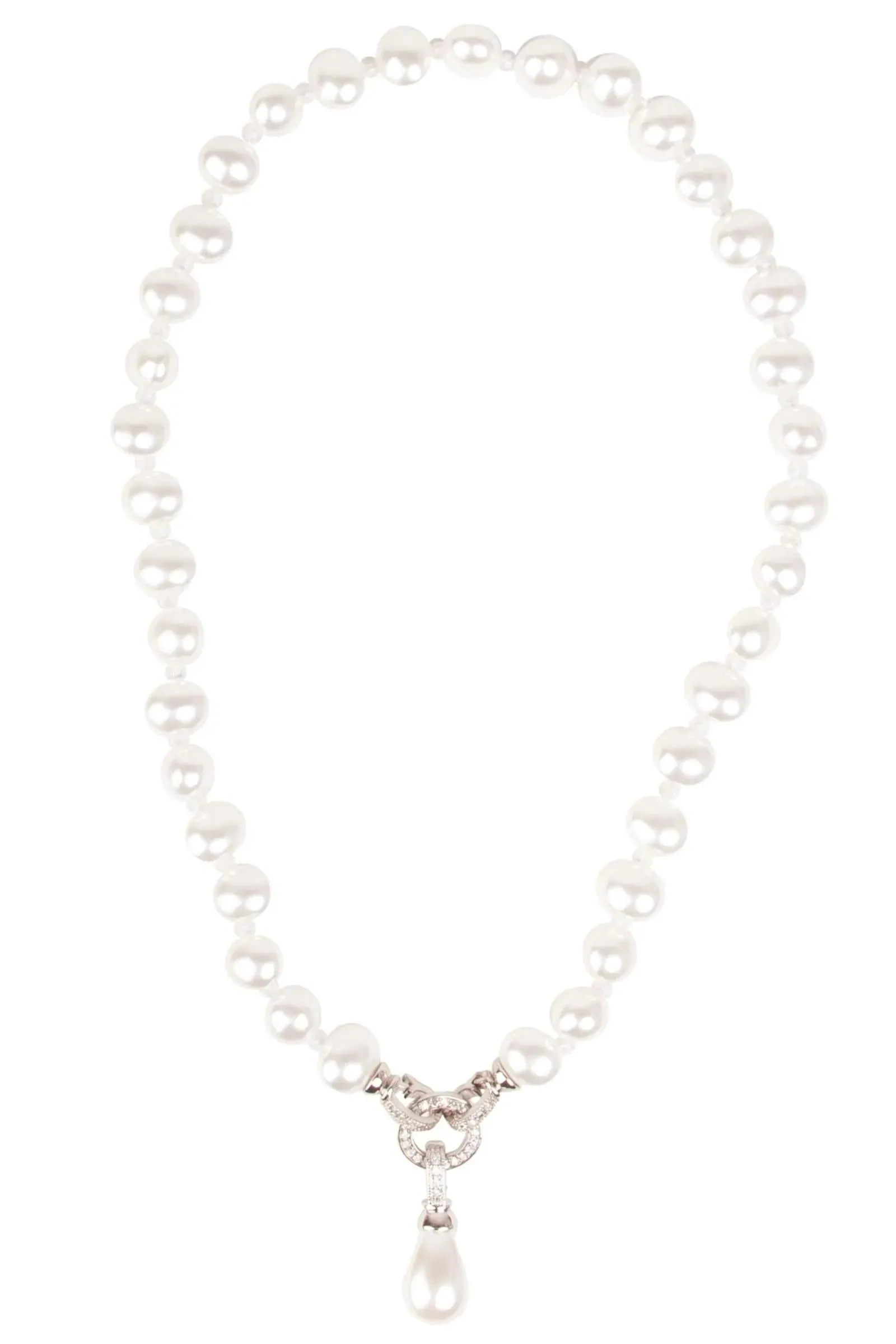 Crystal Pearl Dangle Necklace