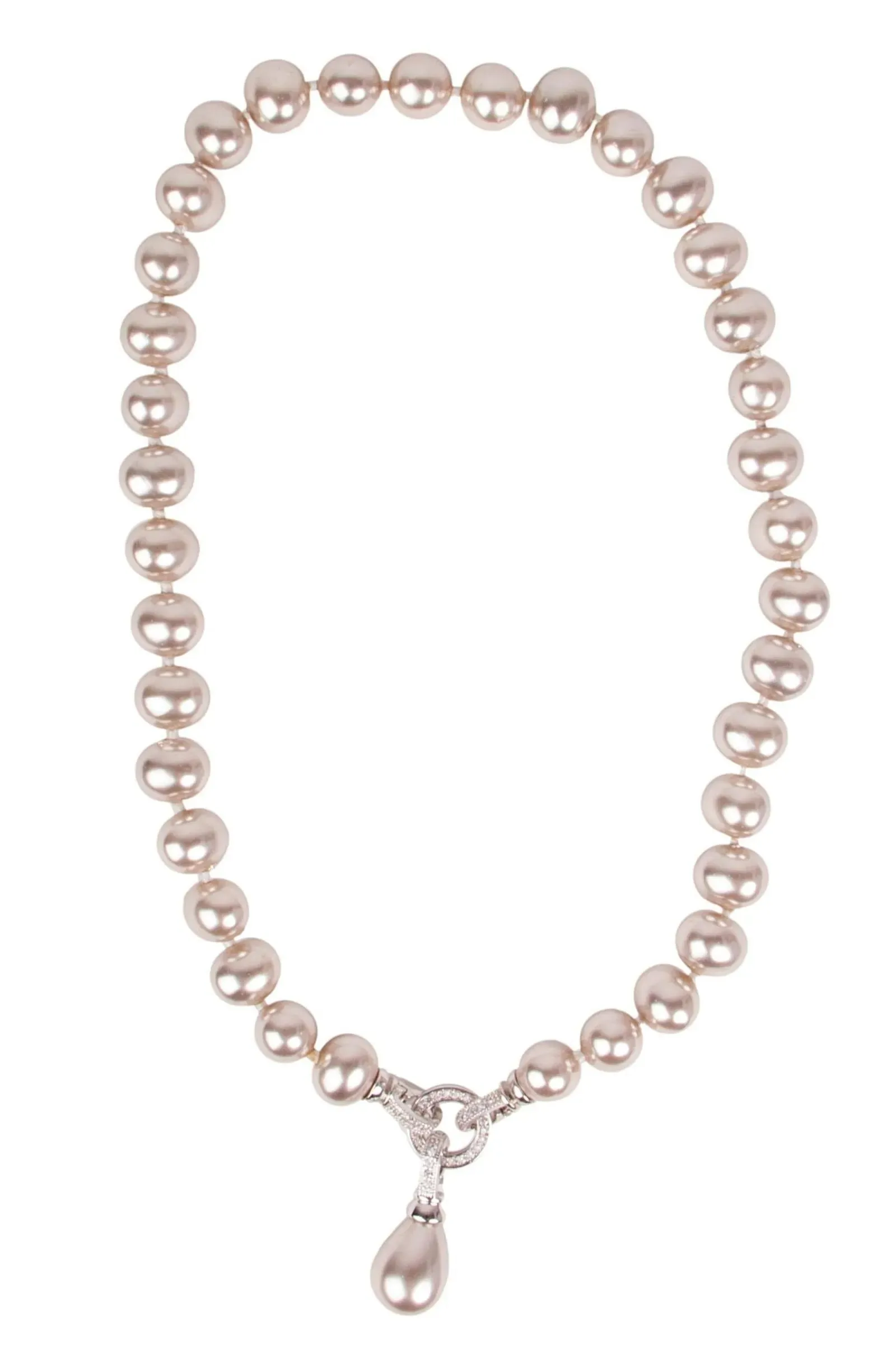 Crystal Pearl Dangle Necklace