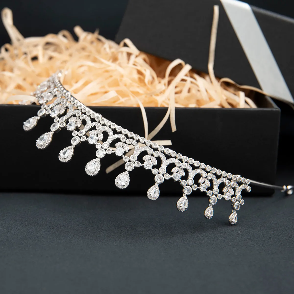 Cubic Zirconia Princess Wedding Tiara for,Crystal Tiaras Diademe for Women CH10379