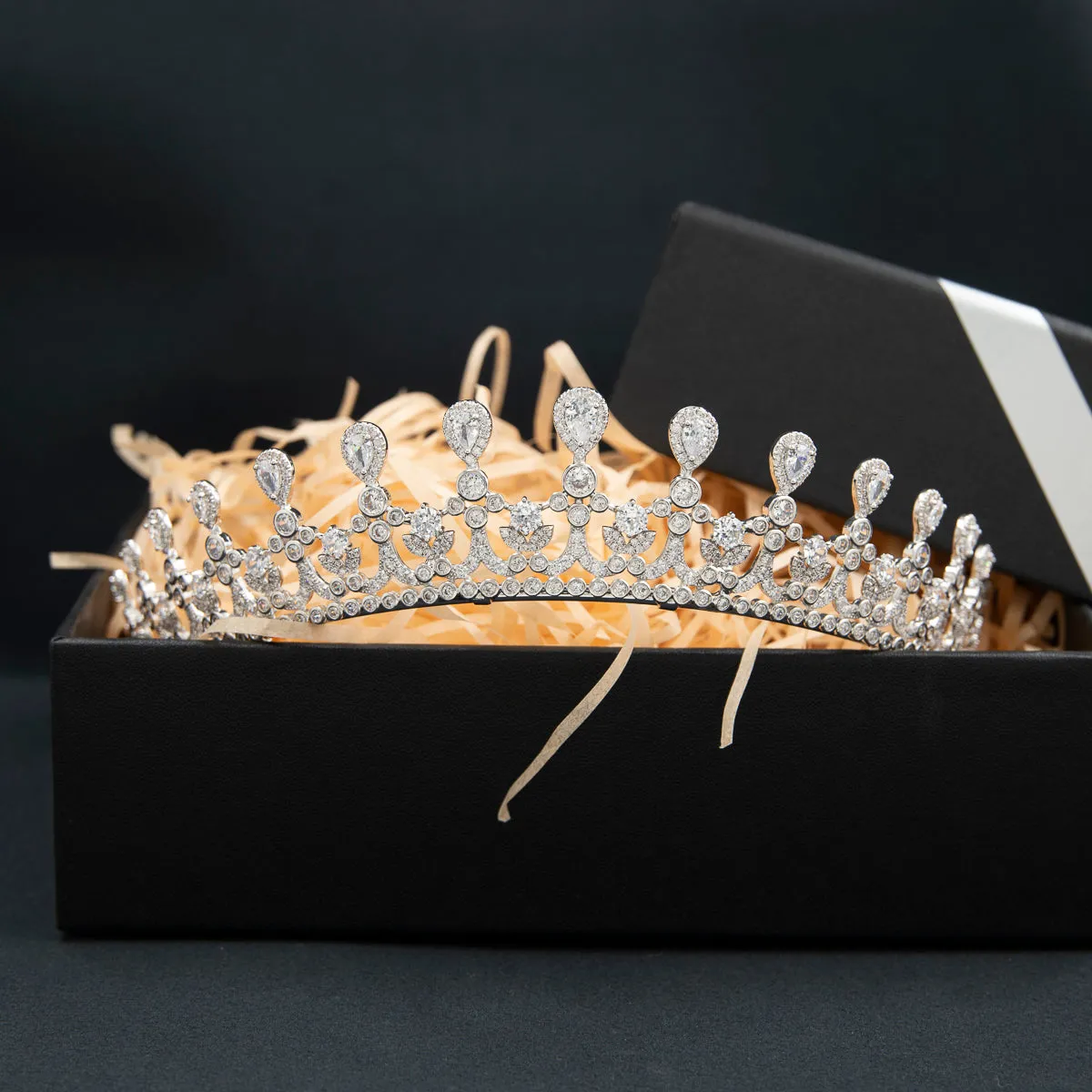 Cubic Zirconia Princess Wedding Tiara for,Crystal Tiaras Diademe for Women CH10379