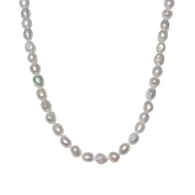 Cultured White Baroque Pearl Necklace