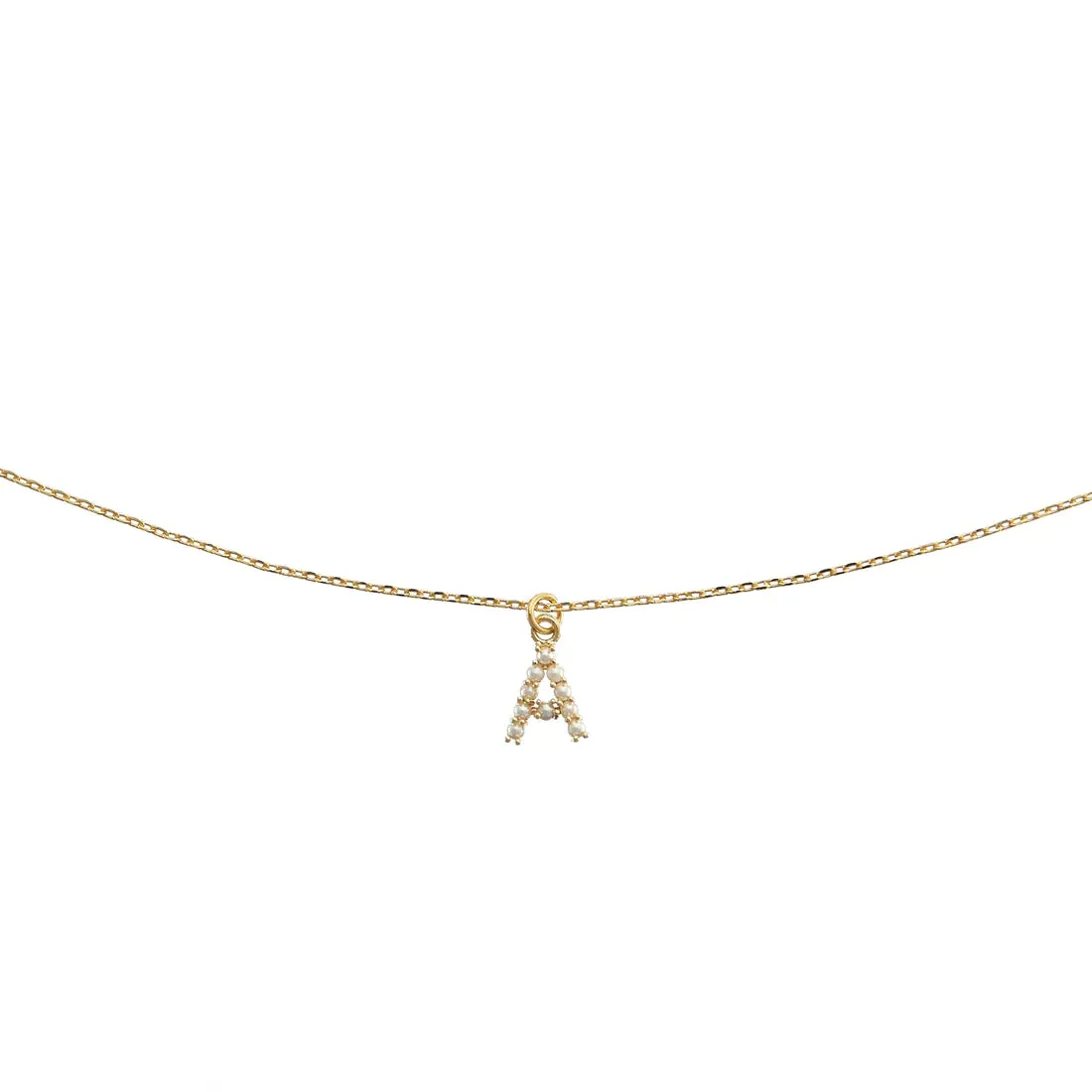 Dainty Love Pearl Initial Necklace