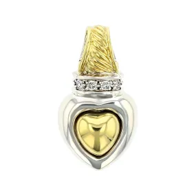 David Yurman Gold Dome Diamond Heart Pendant