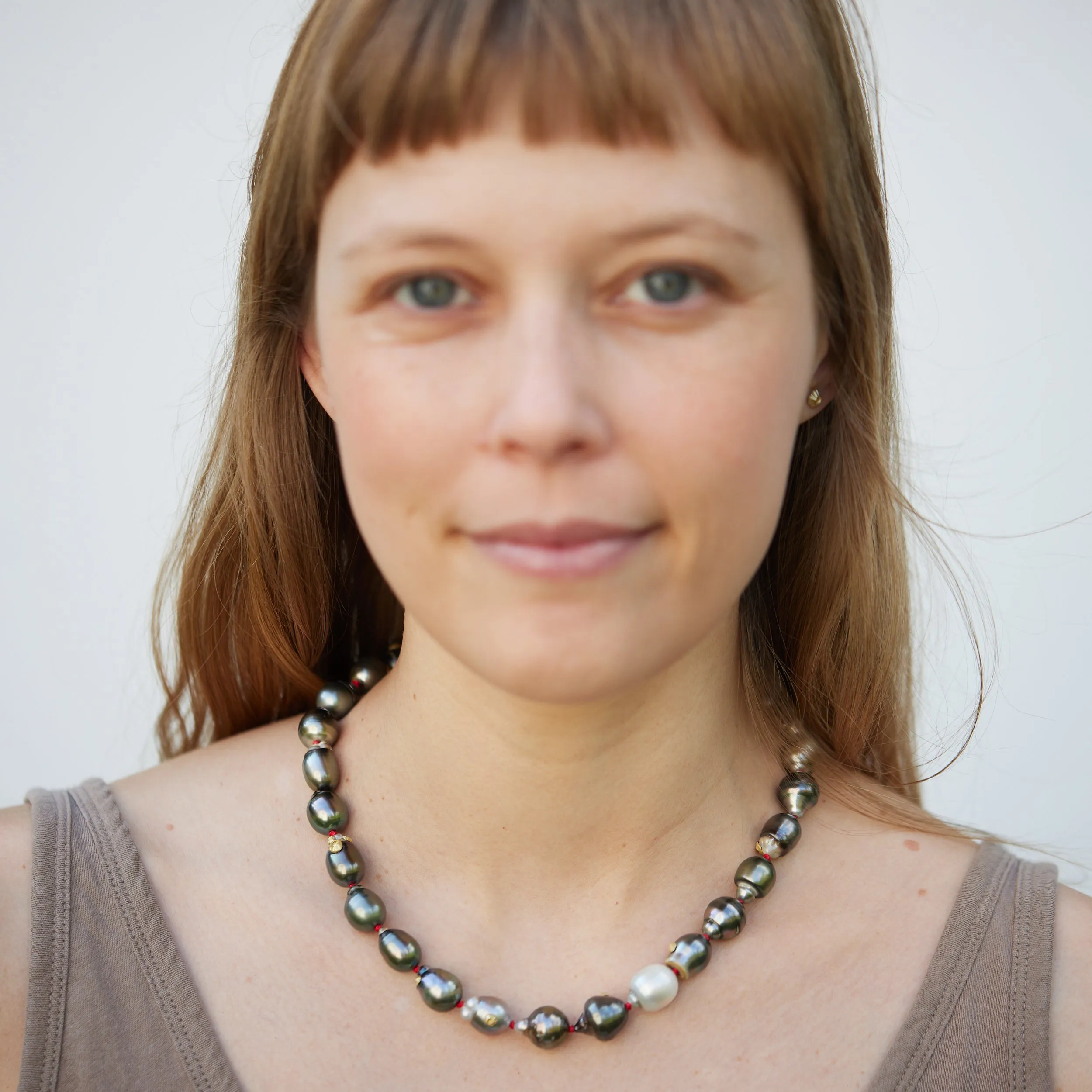 Dawn Grey Tahitian Pearl Ruthie B. Necklace with Barnacles