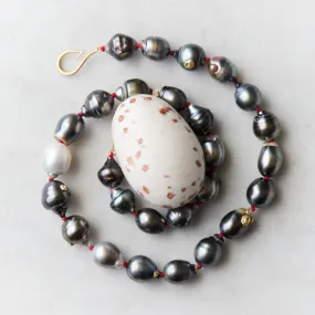 Dawn Grey Tahitian Pearl Ruthie B. Necklace with Barnacles