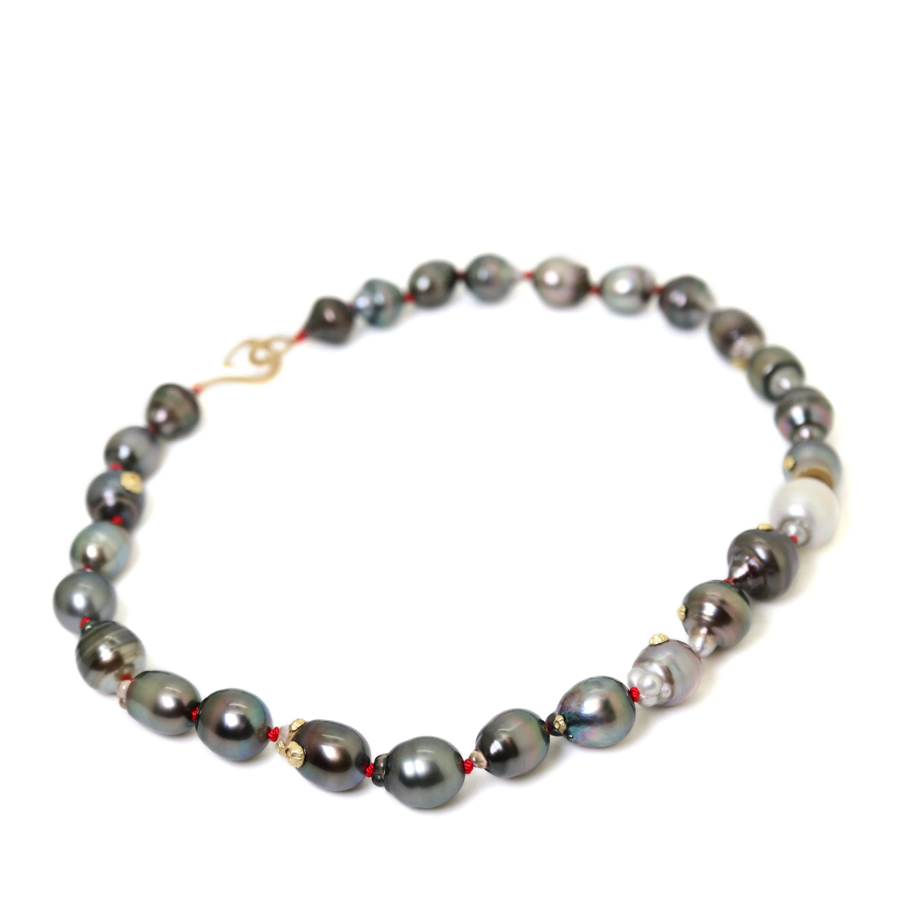 Dawn Grey Tahitian Pearl Ruthie B. Necklace with Barnacles