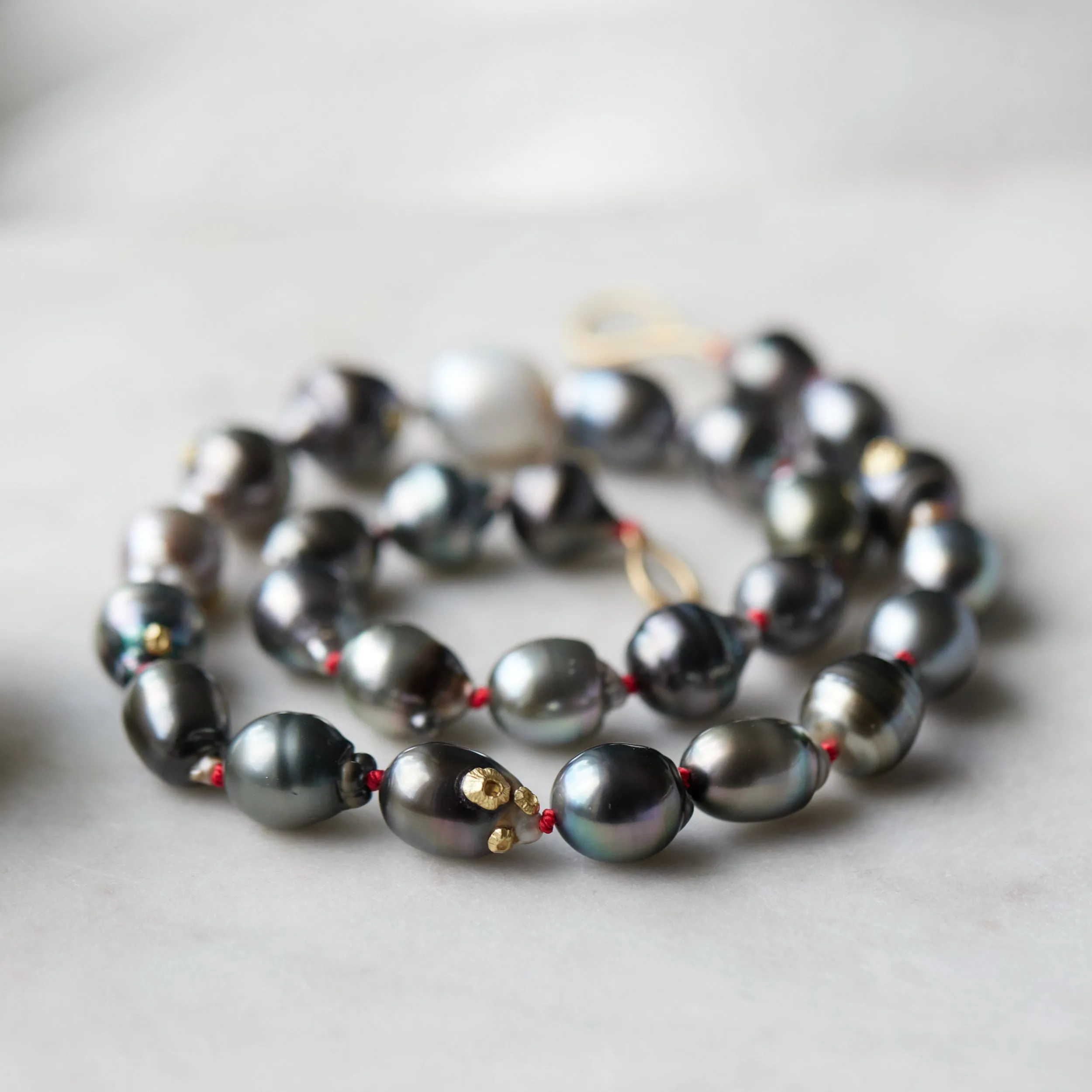 Dawn Grey Tahitian Pearl Ruthie B. Necklace with Barnacles