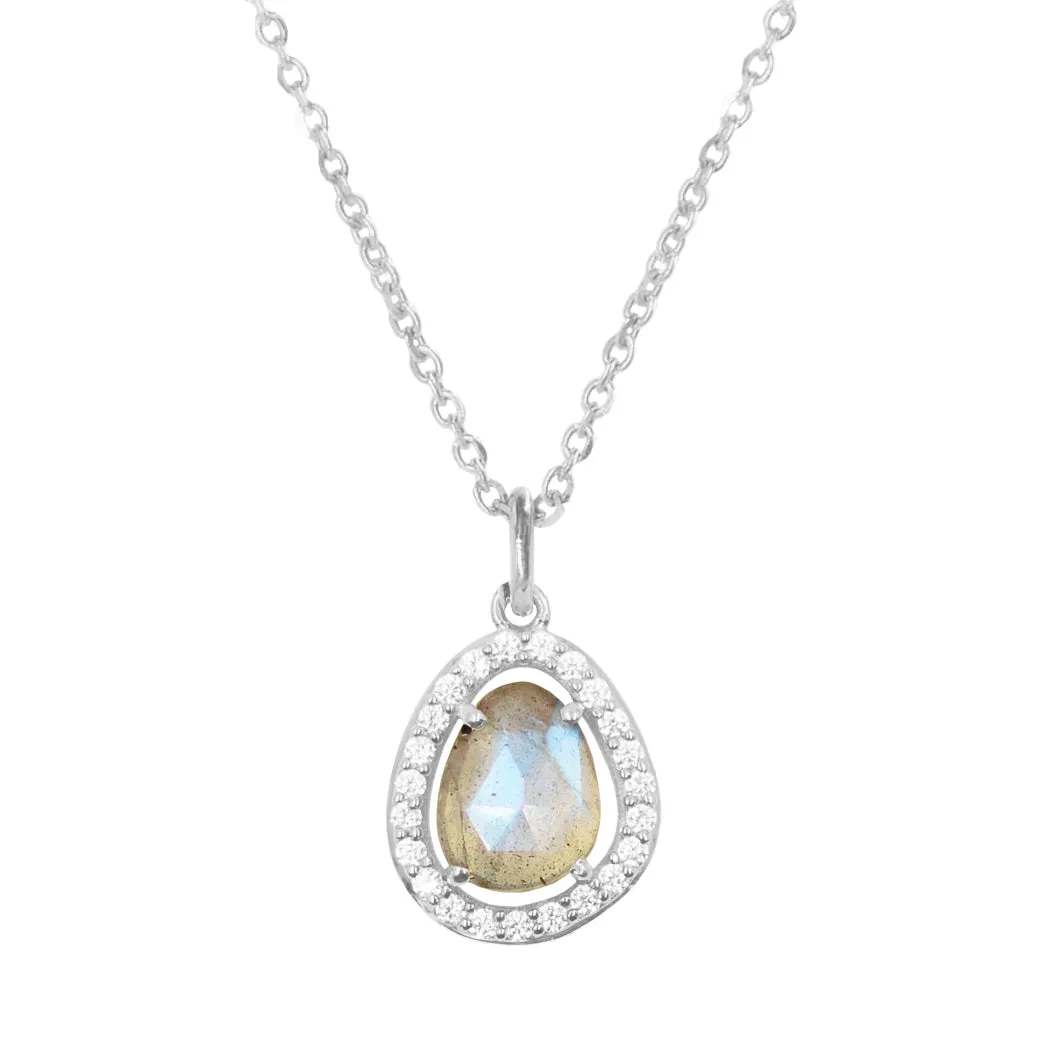 Deanna Necklace with Floating Labradorite Gemstone