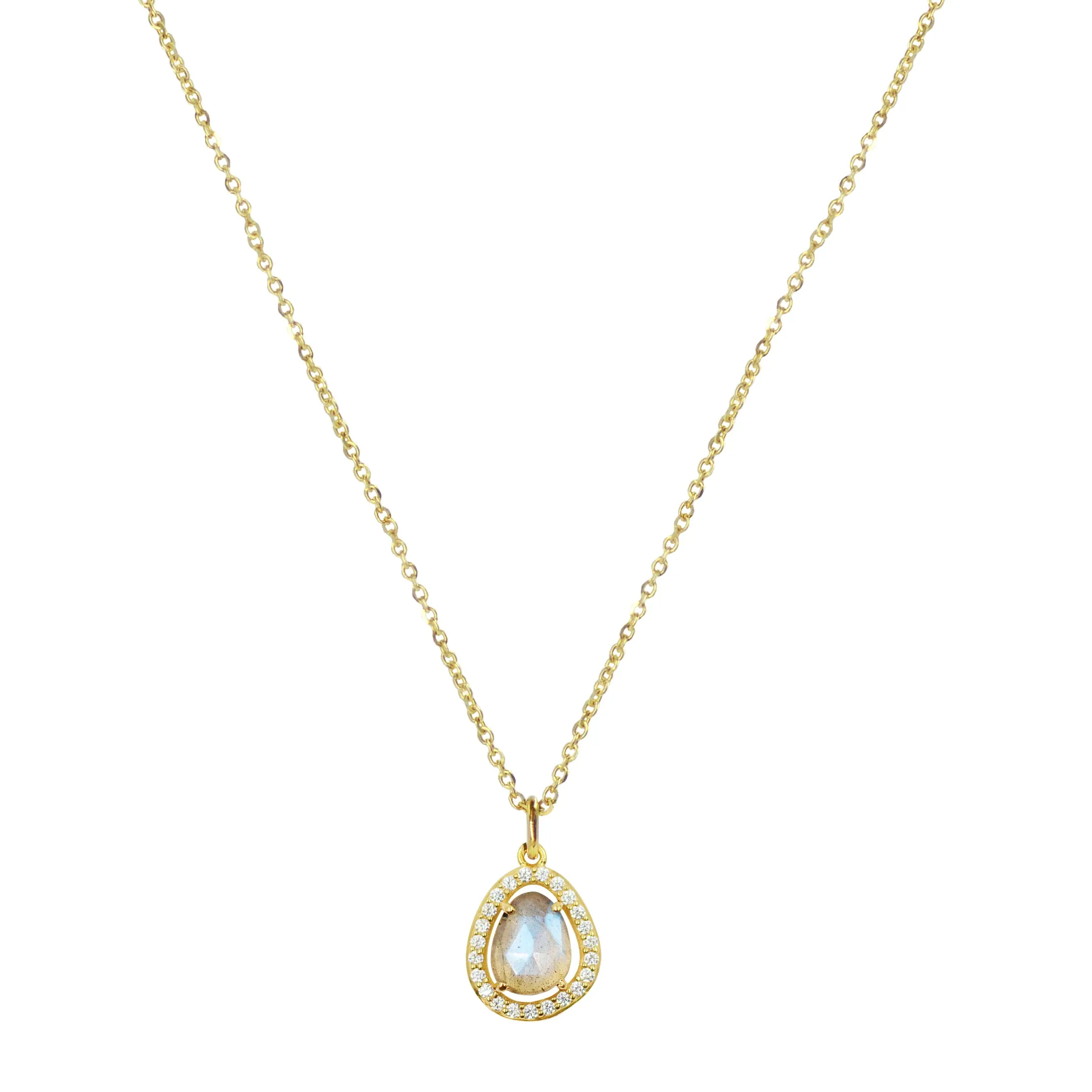 Deanna Necklace with Floating Labradorite Gemstone